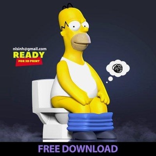 homer relaxing moment - free print ready 3d model sinh nguyen 3d print model - Mito3D