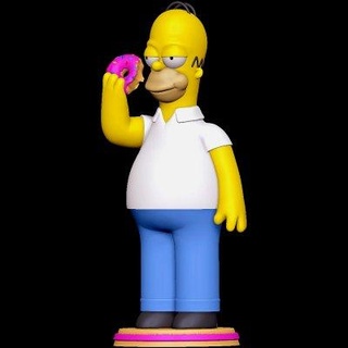 Homer Simpson yemek yiyor tatlı çörek Simpsons aptal oyuncaklar 3d print model - Mito3D