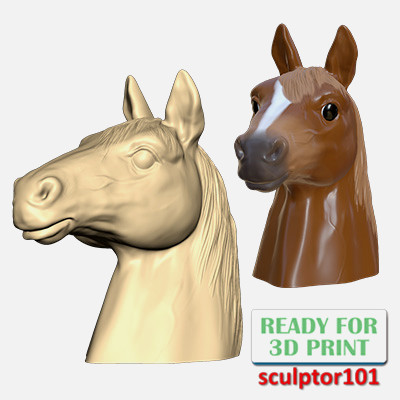 horse bust 3d sculpting sculptor101 3D print model - Mito3D