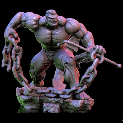 hulk figurina Stampa pronto 3d modello l 39 henné in più 3D print model - Mito3D