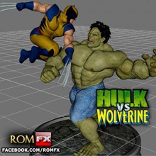 hulk vs wolverine amazing diorama print ready 3d model masterpiece you need have your collection do not miss fabulous greatest most famous marvel's heroes together facing each other epic combat detailed sculpted models facial expressions veins meticulously modeled musclesa true work art really fascinated fantastic divided into parts facilitate printing strategic pin fix body giving impression character being floating air during his attack digitally painted image reference onlystl obj compatible any slicer program 3d print model - Mito3D