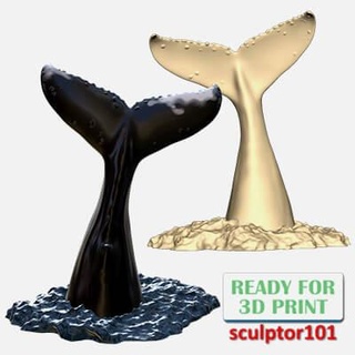 bosse baleine queue l'eau 3d sculpture sculptor101 3d print model - Mito3D