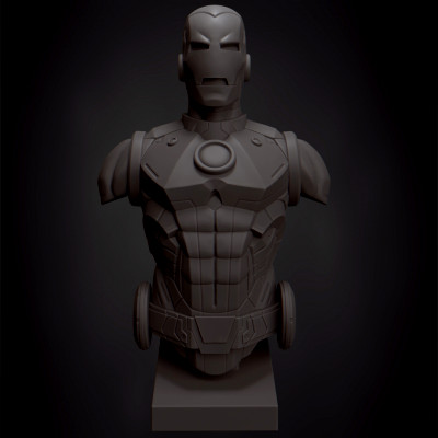 hierro hombre busto 3d impresión modelo rfcoomp 3D print model - Mito3D