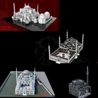 Istanbul moschee collezione basato 3d print model - Mito3D