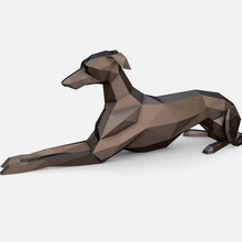 italian greyhound lying - print ready 3d model lowpoly 3d print model - Mito3D