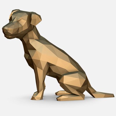 Jack russell terrier figura Stampa pronto 3d modello lowpoly 3D print model - Mito3D