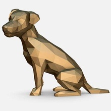 jack Russell terrier figure impression prêt 3d modèle lowpoly 3d print model - Mito3D