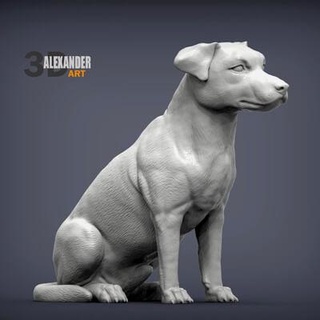 jack russell terrier longhair 3d print model alexander3dart 3d print model - Mito3D