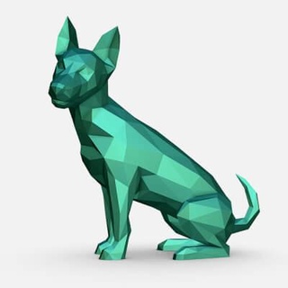 Jack Russell Terrier niedrig poly 3d drucken Modell Lowpoly 3d print model - Mito3D