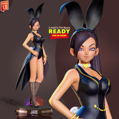 jade lapin dragon quête fanart 3d impression modèle née Nguyen 3D print model - Mito3D