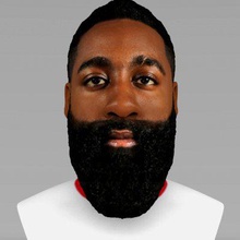 james harden bust full color print ready 3d model here houston rockets printing current size 5 cm height but you free scale it zip file contains obj wrl texture png created zbrush mudbox photoshop 3d print model - Mito3D