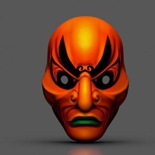 japonés bugaku máscara diablo impresión Listo 3d modelo 3d print model - Mito3D
