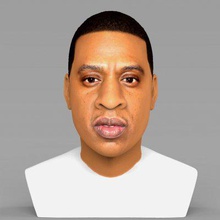 jay-z bust full color print ready 3d model here printing current size 5 cm height but you free scale itzip file contains obj wrl texture pngthe created zbrush mudbox photoshop 3d print model - Mito3D