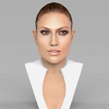 jennifer lopez bust full color print ready 3d model here printing current size 5 cm height but you free scale it zip file contains obj wrl texture png created zbrush mudbox photoshop 3d print model - Mito3D
