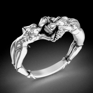 Juwel Ring atomar Herz 3d drucken Modell Kick Kunst 3d print model - Mito3D