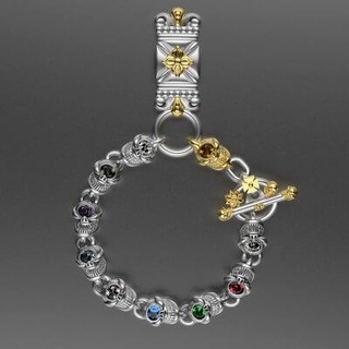 gioielleria braccialetto teschi corona 0324 scheletro 3d Stampa modello 3djewelrysquad 3d print model - Mito3D