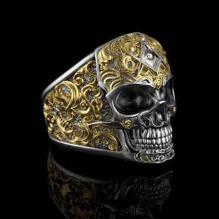 jóias homem assinado crânio anel 0315 conjunto tamanhos 3dm stl fbx 3d impressão modelo 3djewelrysquad 3d print model - Mito3D
