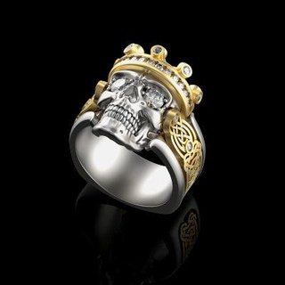 jóias sinete crânio anel conjunto tamanhos 7 13us 0204 v1 3d impressão modelo 3djewelrysquad 3d print model - Mito3D