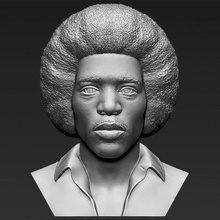 jimi hendrix bust print ready 3d model here printing current size 5 cm height but you free scale it zip file contains obj stl created zbrushif have any questions please don't hesitate contact me respond asap encourage check my other famous people models 3d print model - Mito3D