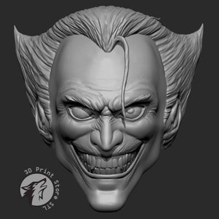 Joker Maske dc Comics 3d drucken Modell 3dprintstorestl 3d print model - Mito3D