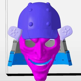palhaço samurai capacete 3d impressão modelo 3dprintingdesigner 3d print model - Mito3D