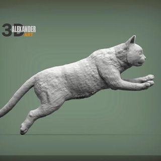 atlama kedi 3d Yazdır model alexander3dart 3d print model - Mito3D