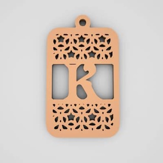 k rectangle split monogram keychain - free 3d print model pk3dstore 3d print model - Mito3D