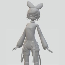 kagamine rin print ready 3d model very basic printing lots space customize 3d print model - Mito3D