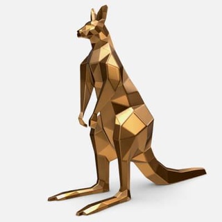 kanguru heykelcik 3d Yazdır model düşük poli 3d print model - Mito3D