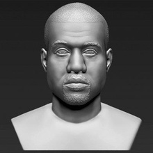 kanye west bust print ready 3d model here printing current size 5 cm height but you free scale it zip file contains obj stl created zbrush 3d print model - Mito3D