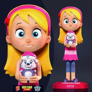 katie - paw patrol fanart 3d print model sinh nguyen 3d print model - Mito3D