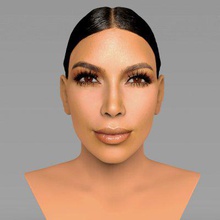 kim kardashian bust full color print ready 3d model here printing current size 5 cm height but you free scale it zip file contains obj wrl texture png created zbrush mudbox photoshop 3d print model - Mito3D