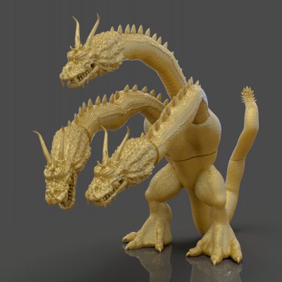 König Ghidorah Kopfhörer Halter Unterstützung drucken bereit 3d Modell 3D print model - Mito3D