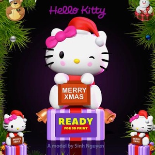 kitty - merry christmas sinh nguyen 3d print model - Mito3D