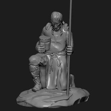 chevalier croisé prêts à l'impression 3d de modèle statuette bureau adapté colorier 3d print model - Mito3D