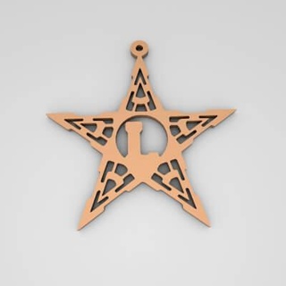 l star monogram cute keychain - free 3d print model pk3dstore 3d print model - Mito3D
