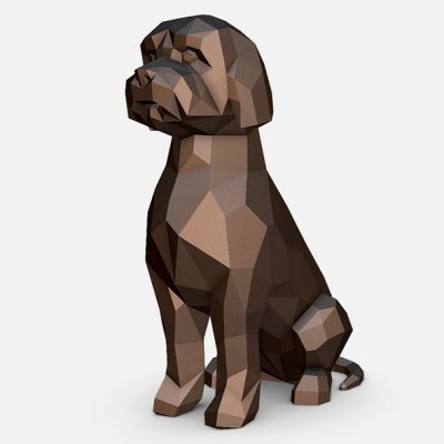 lagotto Romagna Hund drucken bereit 3d Modell Lowpoly 3D print model - Mito3D