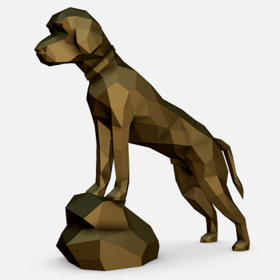 lagotto Romagne chien lowpoly impression 3D print model - Mito3D