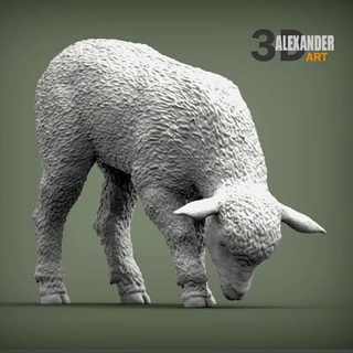 lamb eats 3d print model alexander3dart 3d print model - Mito3D