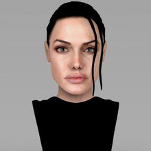 lara croft angelina jolie bust full color print ready 3d model here printing current size 5 cm height but you free scale it zip file contains obj wrl texture png created zbrush mudbox photoshop 3d print model - Mito3D