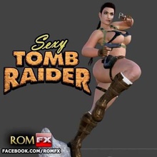 lara croft sexy tomb raider figure print ready 3d model one most famous characters video games movies now available its sexiest version incredible action stunning body face actress protagonist her films make amazing your collection already sliced several parts easy printingdigitally painted image only referencestl obj compatible any printing program 3d print model - Mito3D