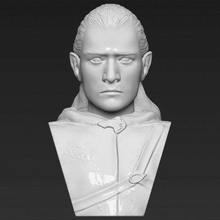 legolas lord rings bust print ready 3d model here printing current size 5 cm height but you free scale it zip file contains obj stl created zbrush 3d print model - Mito3D