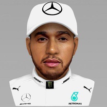 lewis hamilton bust full color print ready 3d model here printing current size 10 cm height but you free scale it zip file contains obj wrl texture png created zbrush mudbox photoshop 3d print model - Mito3D