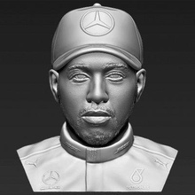 lewis hamilton bust print ready 3d model here printing current size 10 cm height but you free scale it zip file contains obj stl created zbrush 3d print model - Mito3D