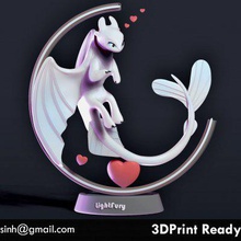 lumière fureur dragon impression prêt 3d modèle 3d print model - Mito3D