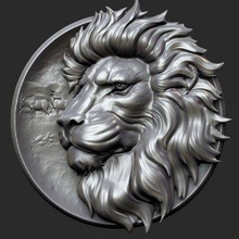Lion bas relief impression prêt 3d modèle jofox 3d print model - Mito3D