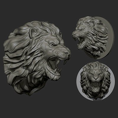 lion face head - print ready 3d model guninnik81 3D print model - Mito3D