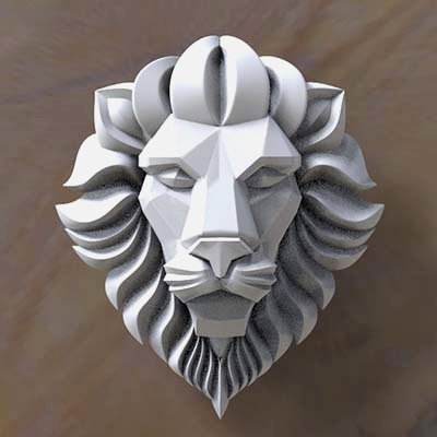 león cabeza impresión Listo 3d modelo explorador 3D print model - Mito3D