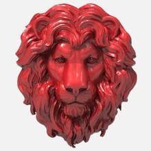 tête de lion en bas-relief prêts à l'impression 3d modèle d'impression modelonly triangles hi-poly 3d print model - Mito3D