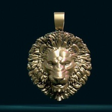lion head pendant - print ready 3d model skazok 3d print model - Mito3D